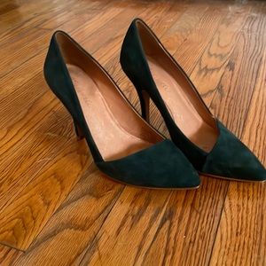 Velvet green Madewell heels